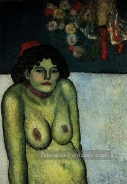 Femme nue assise 1899 Cubisme Peinture à l'huile